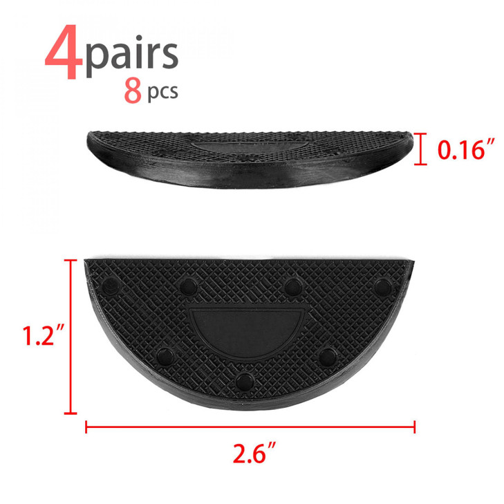 uxcell Rubber Heel for Shoes Boots Sole Heel Guard Repair Pads 8pcs Black Black