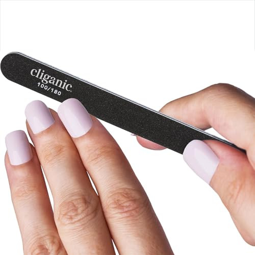 Cliganic 12 Pack Nail File Set 180240 Grit Professional Emery Boards for Natural Gel Acrylic Nails Washable Double Sided