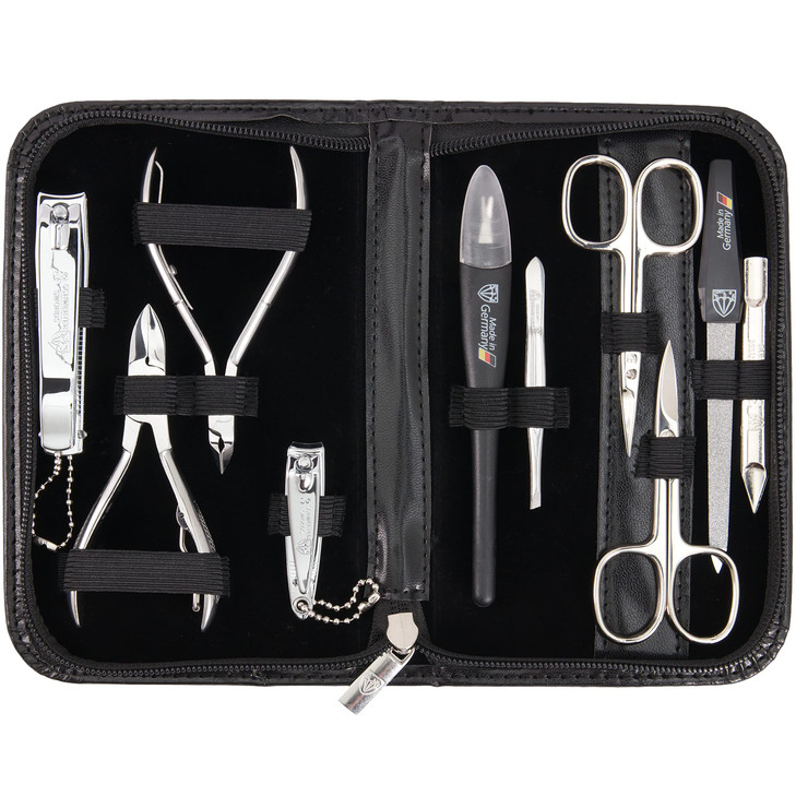 3 Swords Germany brand quality 10 piece manicure pedicure grooming kit set for professional finger toe nail care scissor