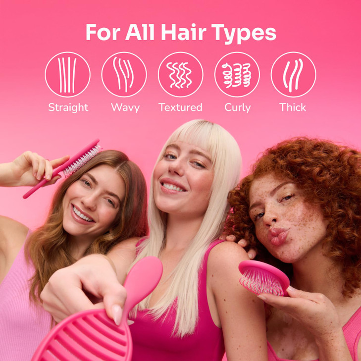 Wet Brush Shine Enhancer Hair Brush, Pink - Exclusive Ultra-soft IntelliFlex Bristles - Natural Boar Bristles Leave Hair Shiny And Smooth For All - F online at globaldelivered