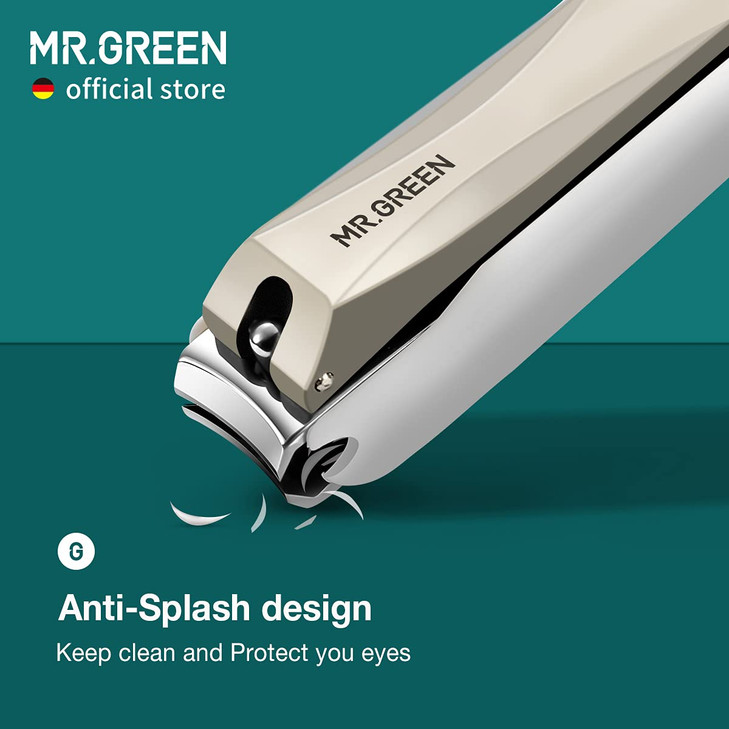 MRGREEN Nail Clippers Anti Splash Fingernail Cutter Stainless Steel Manicure Tools Nail Scissors Detachable Design Nail
