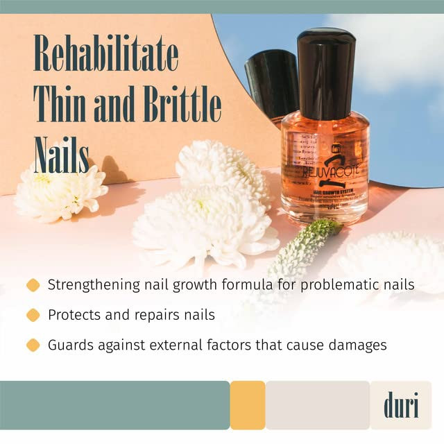 Duri Rejuvacote 2 Nail Growth System Sensitive Formula Nail Hardener and Strengthener for Brittle Breaking Splitting Nai
