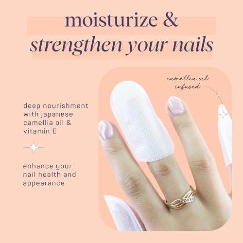 SpaLife Japanese Camellia Oil Vitamin E Nail Cuticle Wrap 6Pack 60 Count Moisturizing Nail Masks Dermatologist Recommend