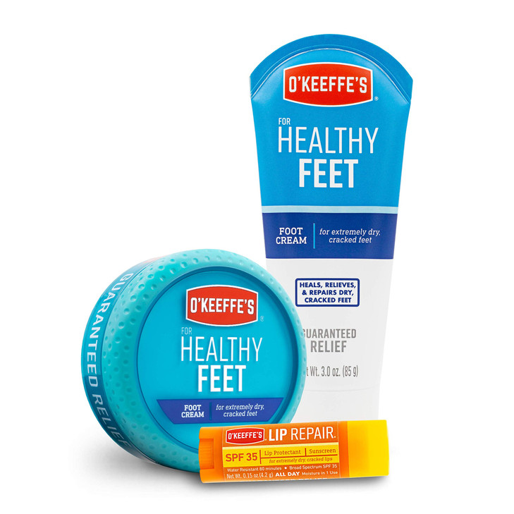 OKeeffes Healthy Feet Jar Tube and Lip Repair SPF Variety Pack