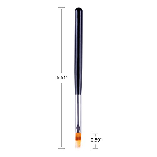 WOKOTO 2PCS Black Nail Ombre Brushes Gradient Painting Pens Brushes With Wood Handle UV Gel Nail Art builder Brushes Kit