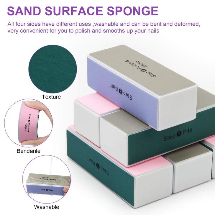 10PCS Nail Buffer Block AHIER 4 Way Colorful Buffing Block Shine Polisher Nail Buffing File Manicure File Sanding Files