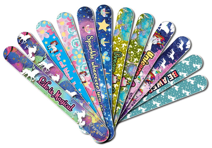 Creanoso Unicorn Emery Board 24Pack Handy Nail Accessories For Manicure Pedicure Keep Your Fingernails and Toenails in T