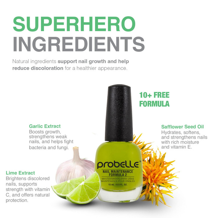 Probelle Nail Maintenance Formula 2 Nail Hardener and Strengthener for soft brittle and splitting nails Reinforces prote