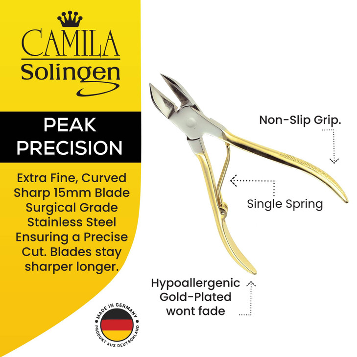 Camila Solingen CS11CS18 Professional 4 Fingernail Toenail NipperClipperCutter Manicure and Pedicure Heavy Duty Precisio