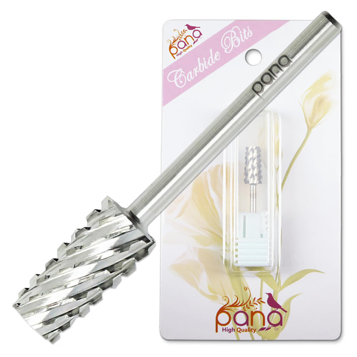 pana Professional USA Tapered Barrel Bit Nail Drill Gold Silver Ceramic Extra Coarse Silver