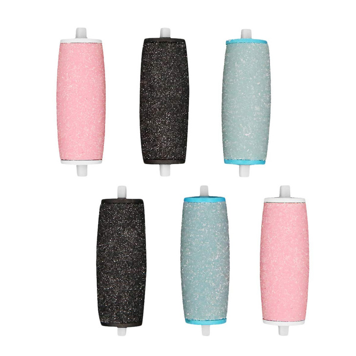 6 Pcs Extra Coarse Pedicure Rollers Replacement Rollers Heads Diamond Wet Dry Compatible for Velvet Smooth Pedi Perfect