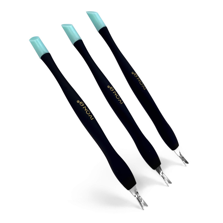 IVON 3 Pack Cuticle Trimmer Pusher Remover Rubber Tip Gentle on Nail Bed