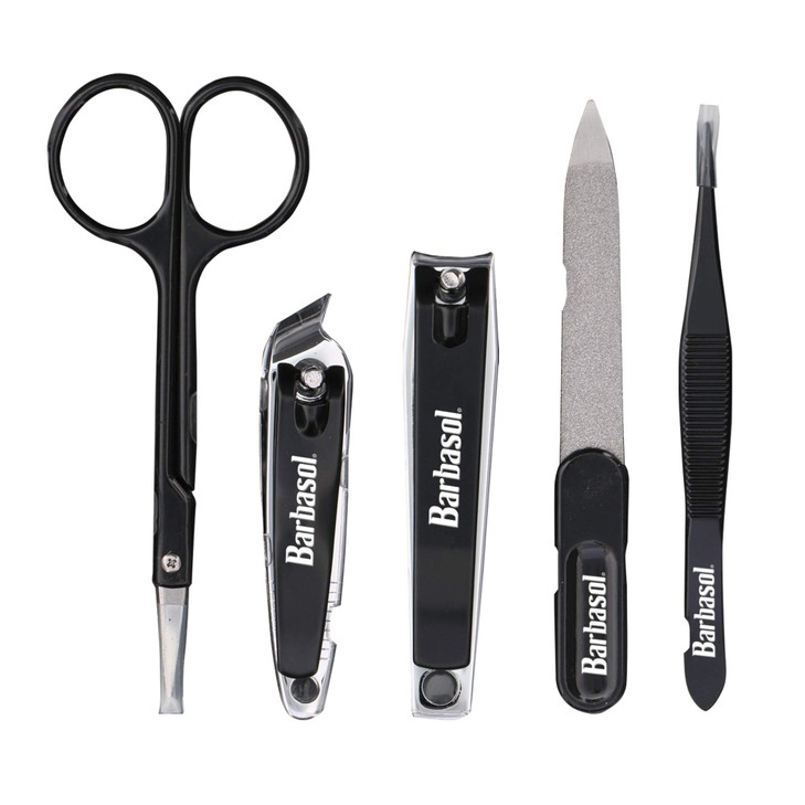 Barbasol CBG11001BLK 6Piece Nail Grooming Set with Travel Case Black
