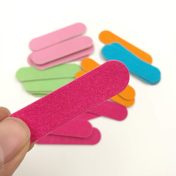 50 Pcs Disposable Nail Files Colorful Mini Emery Boards Nail Art Tools for Home or Professional Usage Random Color