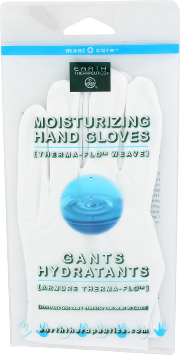 Earth Therapeutics Moisturizing Hand Gloves Solid Color White 1 Pair