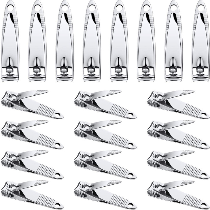 20 Pieces Stainless Steel Nail Clippers Set Fingernail and Toenail Clipper Portable Sturdy Nail Clippers for Men and Wom