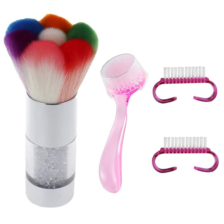 Beuniar Nail Brushes Dust Cleaning for Acrylic UV Nails Art Powder Remover Manicure Pedicure Scrubbing Cleaner Tool Kits