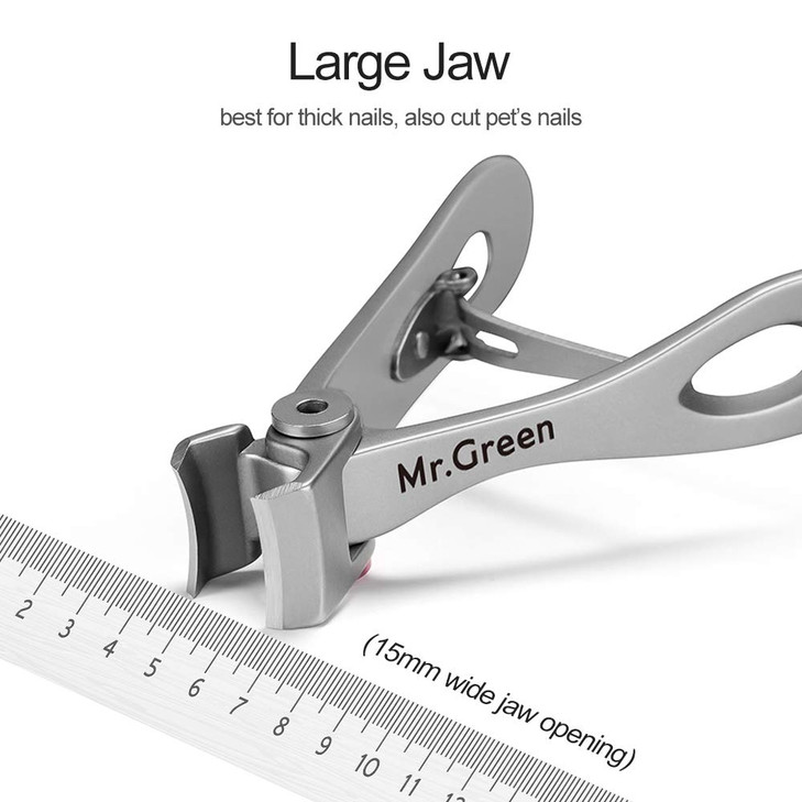 MRGREEN Nail Clipper Ultra Wide Jaw Opening Toenail Clippers for Thick Nails Heavy Duty Stainless Steel Fingernail Clipp