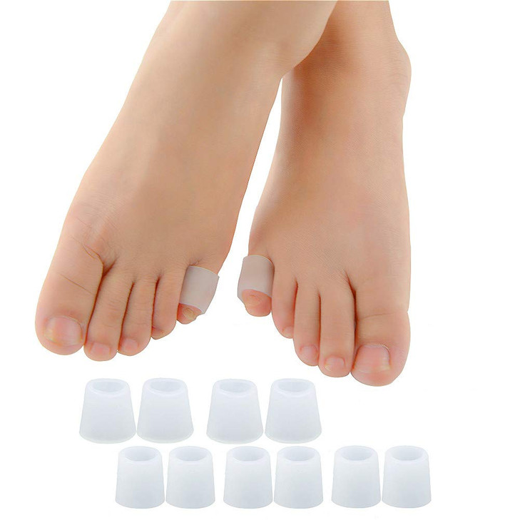 Povihome Gel Toe Protector Toe Sleeves for Blister Sore Corns Prevent Friction from Shoes 3 Pairs Thin 2 Pairs Thick