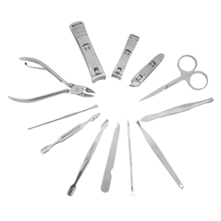 12 Pcs Personal Nail Care Pedicure and Manicure Set Grooming KitPortable Stainless Steel Nail Clippers Trimmers Tools Na