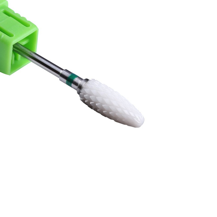 MZCMSL Coarse Grit Ceramic Nail Drill BitWhite Ceramic Cone File Bit 332 Flame Style Gel Nail Polish Removing Nail Art T
