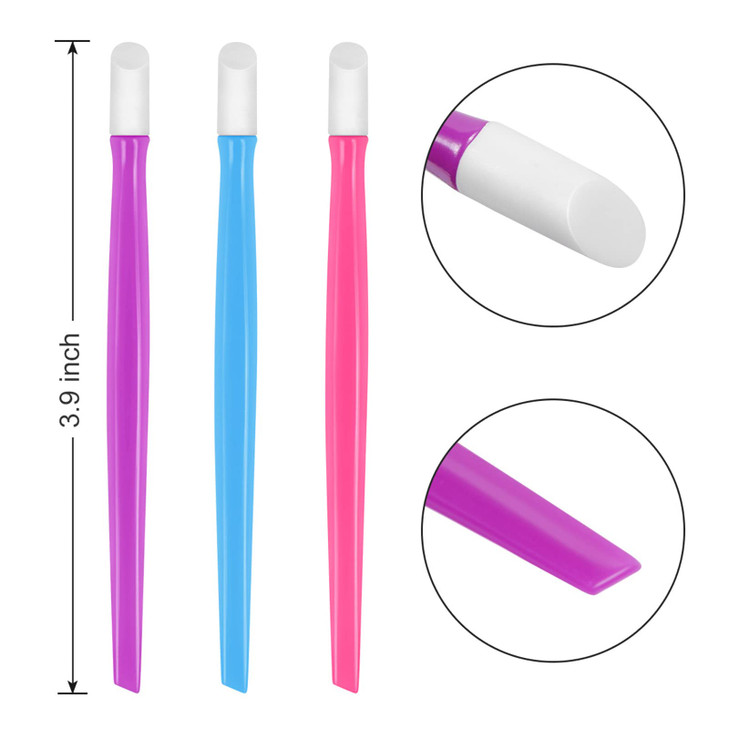 10pcs Rubber Nail Cuticle Pusher Tipped Plastic Handle Nail Art Tool Nail Acrylic Cuticle Pusher Cleaner Random Color