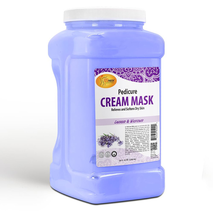 SPA REDI Body and Foot Cream Mask Lavender and Wildflower 128 Oz Pedicure Massage for Tired Feet and Body Hydrating Fres