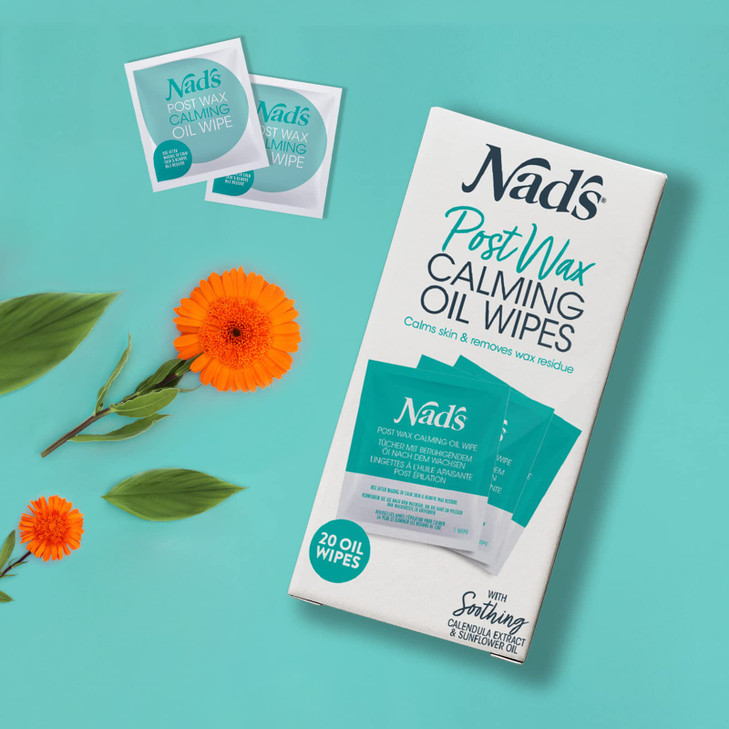 Nads Post Wax Calming Oil Wipes Refill Pack 20 Wipes After Wax Remover