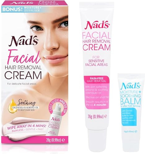 Nads Gentle Soothing Facial Hair Removal For Women Sensitive Depilatory Cream For Delicate Face Areas 099 Oz 4446