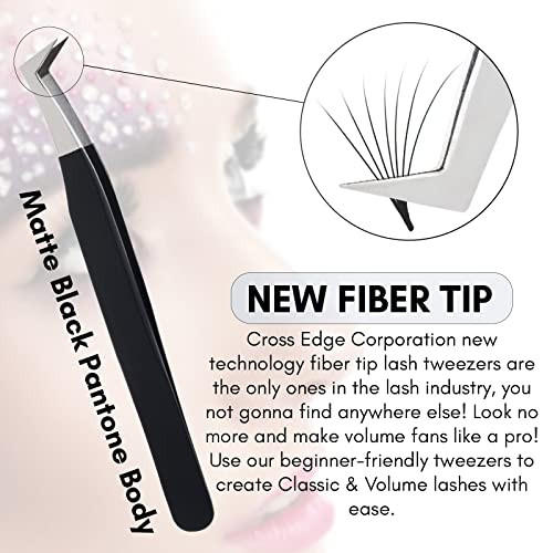 My Lash Tools Fiber Tip Lash Tweezers for Eyelash Extensions Pro Tweezer for Volume Lashes Japanese Stainless Steel Mink