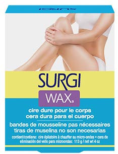 SurgiWax Microwave Hair Removal Hard Wax for Body 4 Oz