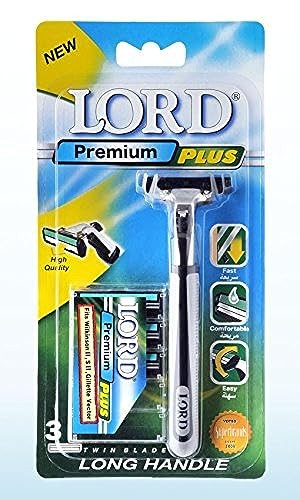 LORD Premium Plus Razor with Long Rubber Handle3 Twin Blades