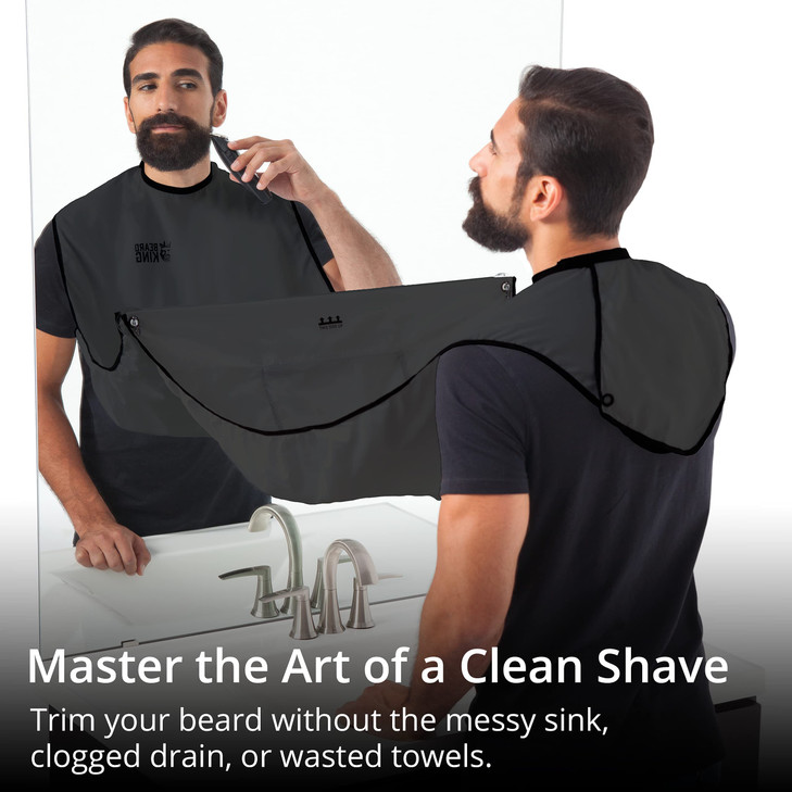 Beard King Beard Bib Apron As Seen on Shark Tank Gifts for Him Stocking Stuffers for Men Mens Gift Black
