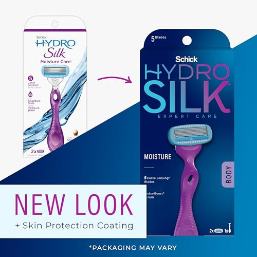 Schick Hydro Silk Moisture Womens Razor 5Blade Razor for Women 1 Handle 2 Refills