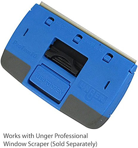 Unger Professional 4 Replacement Window and Glass Scraper Blades 5 Pack Includes Storage Case Carbon Coated Tool Remove