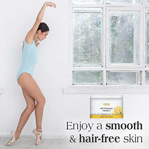 GiGi All Purpose Honee Wax Hair Removal Wax for Face Body Brazilian Waxing with Beeswax Formula 8 oz