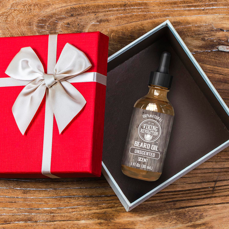 Viking Revolution Unscented Beard Oil for Men Natural Mens Beard Oil with Argan Oil and Jojoba Oil Beard Softener Streng