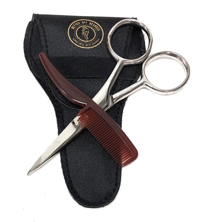 Mustache Grooming Kit Mustache Scissors For Men For Precise Facial Hair Trimming Mustache Combs For Men Perfect Moustach