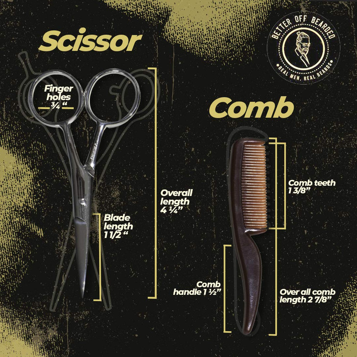 Mustache Grooming Kit Mustache Scissors For Men For Precise Facial Hair Trimming Mustache Combs For Men Perfect Moustach