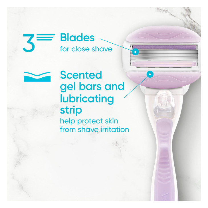 Gillette Venus ComfortGlide Freesia Womens Razor Refills 4 Refills