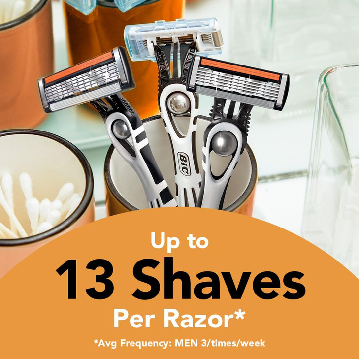 BIC Flex 5 Mens Disposable 5 Blade Razors For a Smooth Shave and Precision Edging 4Pack