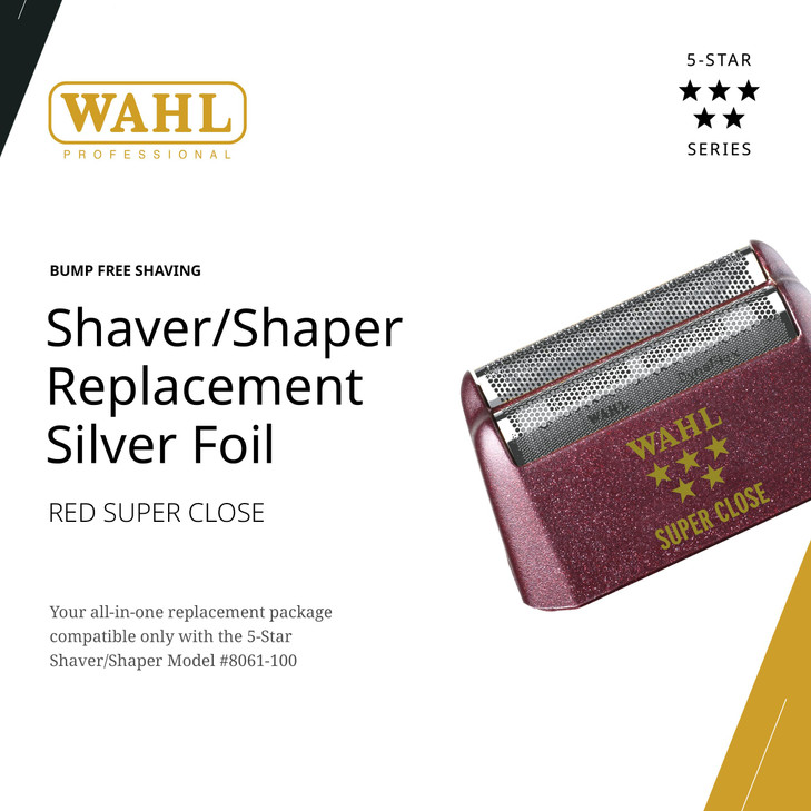 Wahl Professional 5 Star Series Shaver Shaper Replacement Foil Super Close Shave HypoAllergenic Silver