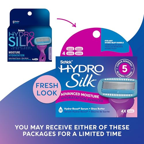 Schick Hydro Silk Moisture Razor Blade Refills 4 Count 5Blade Moisturizing Razors for Women Womens Moisturizing Razor Re