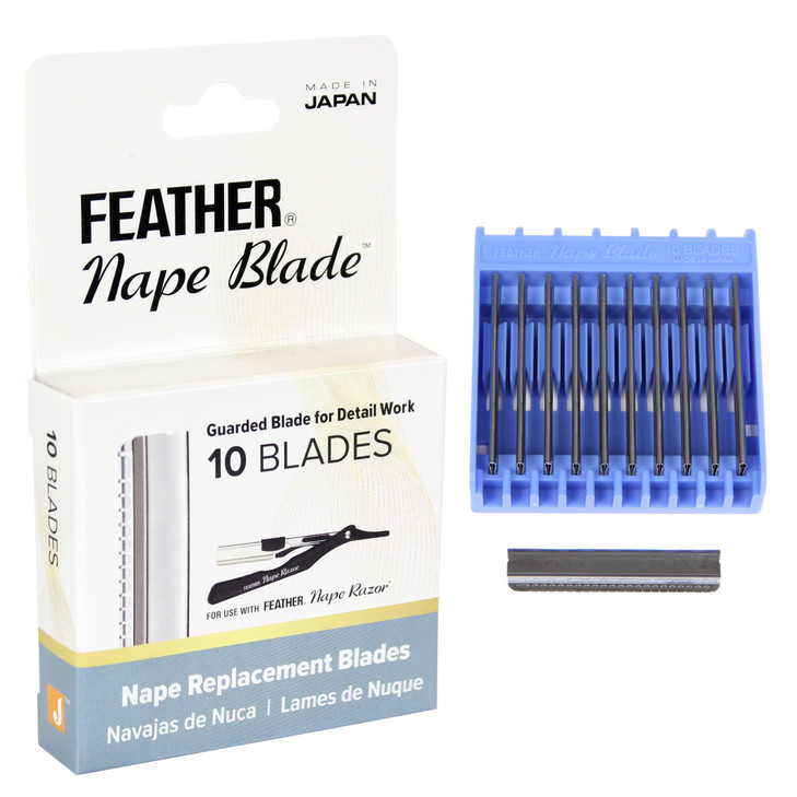 Feather Nape Blades Single Edge Guarded Replacement Blades Fits Feather Nape Body Razor For Thinning Layering Precision