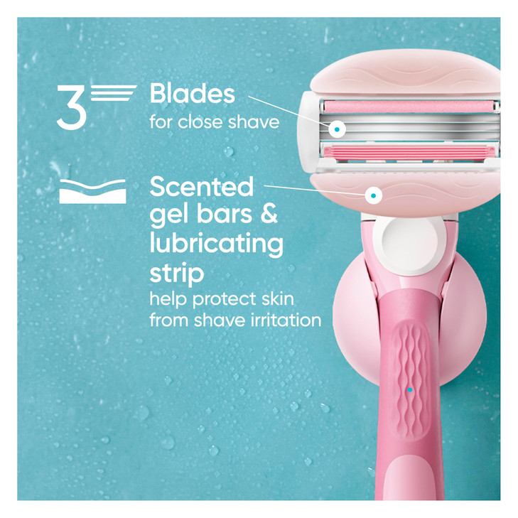Gillette Venus ComfortGlide White Tea Womens Razor Refills 4 Refill Cartridges Fits Venus Reusable Razor Handles 3Bladed