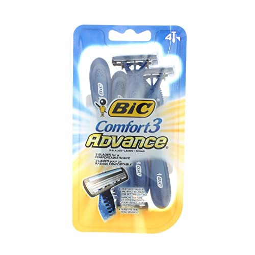 BIC Comfort 3 Advance Mens 3Blade Disposable Razor 4 CountPack of 2