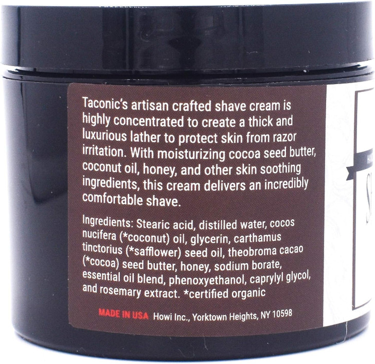 Taconic Shave All Natural Shave Cream HighlyConcentrated Shaving Cream for Men 4 oz Moisturizing Shaving Cream Tub with