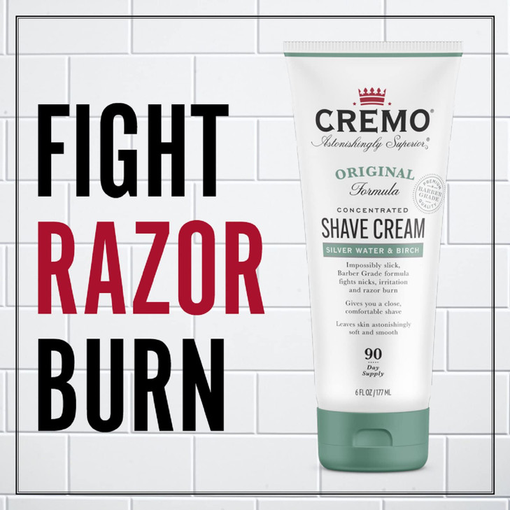 Cremo Barber Grade Silver Water Birch Shave Cream Astonishingly Superior UltraSlick Shaving Cream Fights Nicks Cuts And
