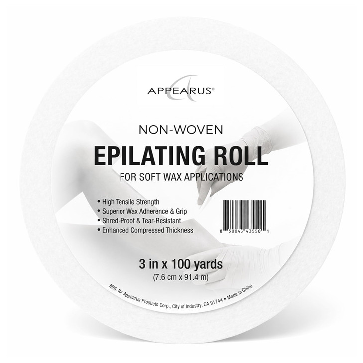 APPEARUS NonWoven Waxing Roll 3 x 100 Yards Heavy Duty 90 GSM TearResistant Hair Removal Waxing Strips for Professional