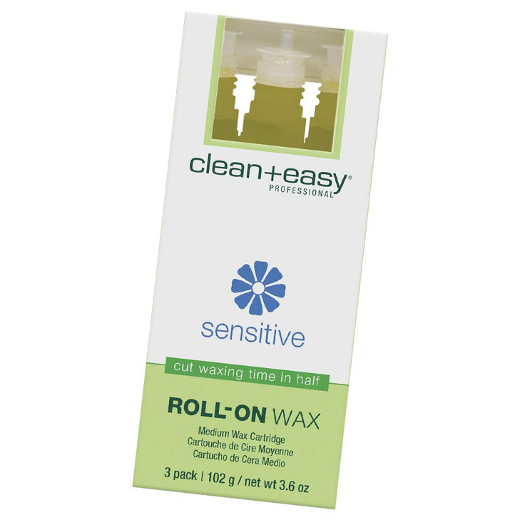 Clean Easy Sensitive Roll On Wax Refill Medium Wax Cartridge Refill for Face Body Hair Removal Soft Wax for Sensitive Sk